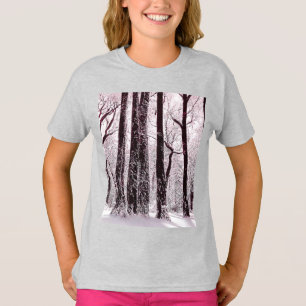 WALDIGE SCHNEEWEIßE WINTERLICHTE SZENERIE T-Shirt