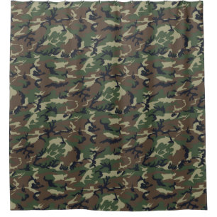 Waldkabine in der Camouflage Holz Jungen Bad Camo Duschvorhang