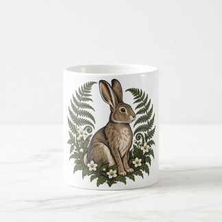 Waldkaninchen mit Farnen und Wildblumen Kaffeetasse