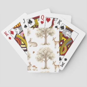 Waldkaninchen und Hirschmuster Spielkarten