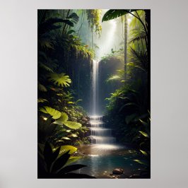 Waldkaskade, ein reizender Wasserfall Poster