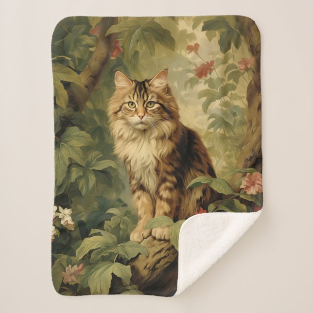 Waldkatze in üppigen Foliage Sherpadecke (Vorderseite)