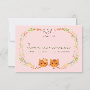 Waldkatzen (Blush) Hochzeitsfeier RSVP Karte
