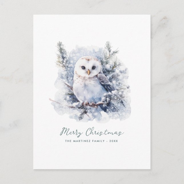 Waldkiefer Owl Frohe Weihnachten (Vorderseite)