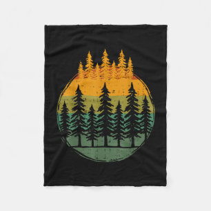 Waldkiefern Bäume Natur Retro Wandern Camping Männ Fleecedecke