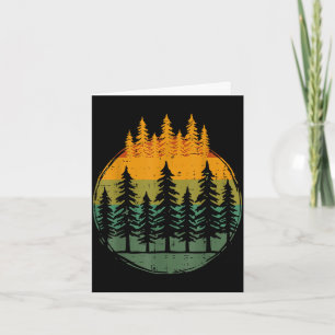 Waldkiefern Bäume Natur Retro Wandern Camping Männ Karte