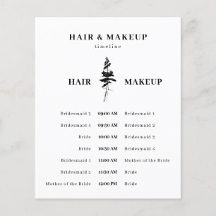 Waldkiefern-Haar-Make-up-Zeitplan Flyer