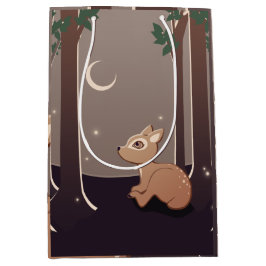 Waldkitz mit Leuchtkäfern und Mond-Kunst Mittlere Geschenktüte