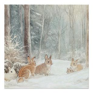 Waldkreaturen Kaninchen Poster