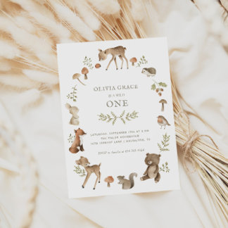 Waldkreaturen Wildtiere einen Geburtstag Einladung