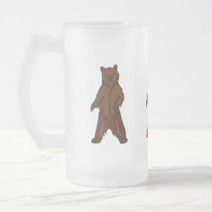 Waldland Animal Brown Grizzle Bär Mattglas Bierglas