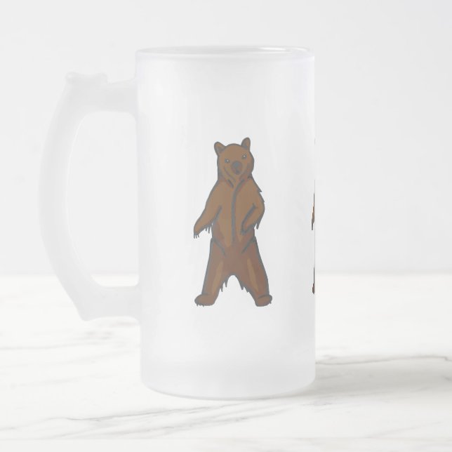 Waldland Animal Brown Grizzle Bär Mattglas Bierglas (Links)