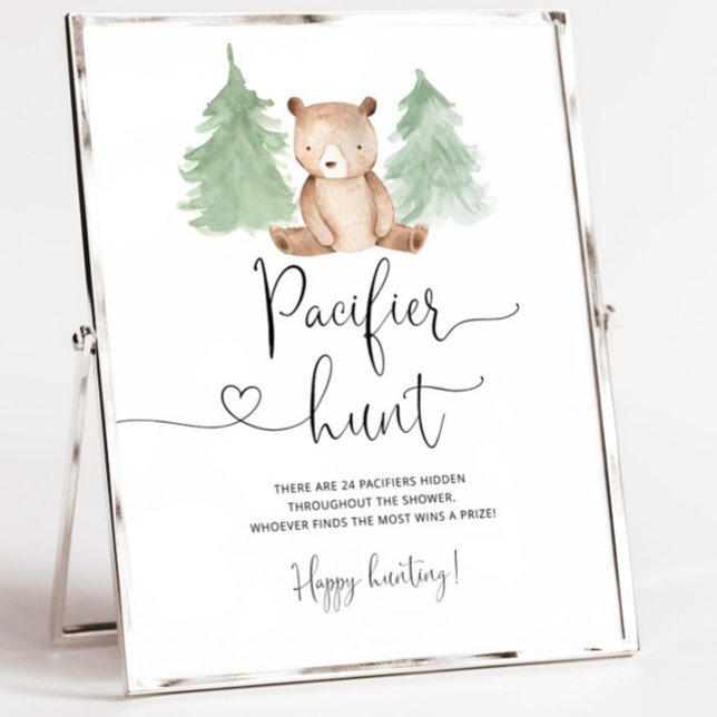 Waldland Bär Schnuller Jagd Baby Dusche Spiel Poster (Von Creator hochgeladen)