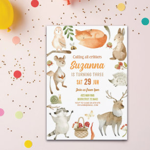 Waldland Birthday Einladung Party Tiere Wald