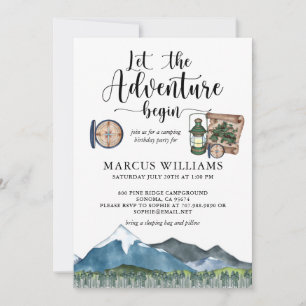 Waldland Boy Geburtstagsparty Camping Einladung