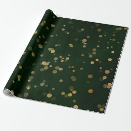 Waldland Cali Deep Green Forest Golden Confetti Geschenkpapier