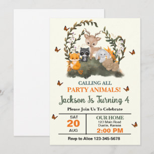 Waldland, das alle Party zum Geburtstag der Geburt Einladung