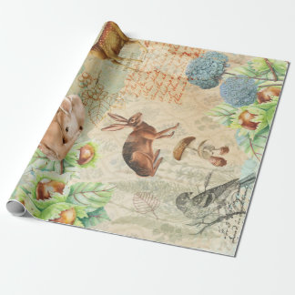 Waldland-Dekoupage Wald Wildtiere, Kaninchen  Geschenkpapier