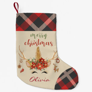 Waldland Einhorngesicht mit Antlern Kleiner Weihnachtsstrumpf