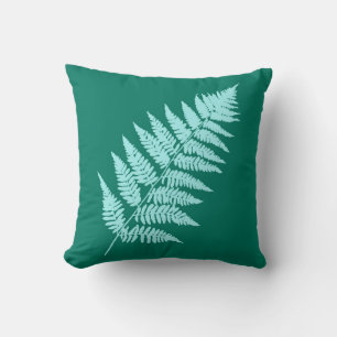 Waldland Fern 1, Türkis und Aqua Kissen
