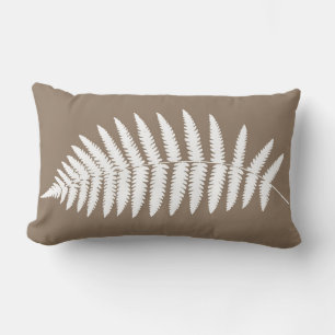 Waldland Fern 2, Taupe Tan und Weiß Lendenkissen
