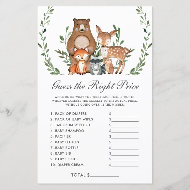 Waldland Greenery Guess Richtige Preis Duschspiel (Vorderseite)