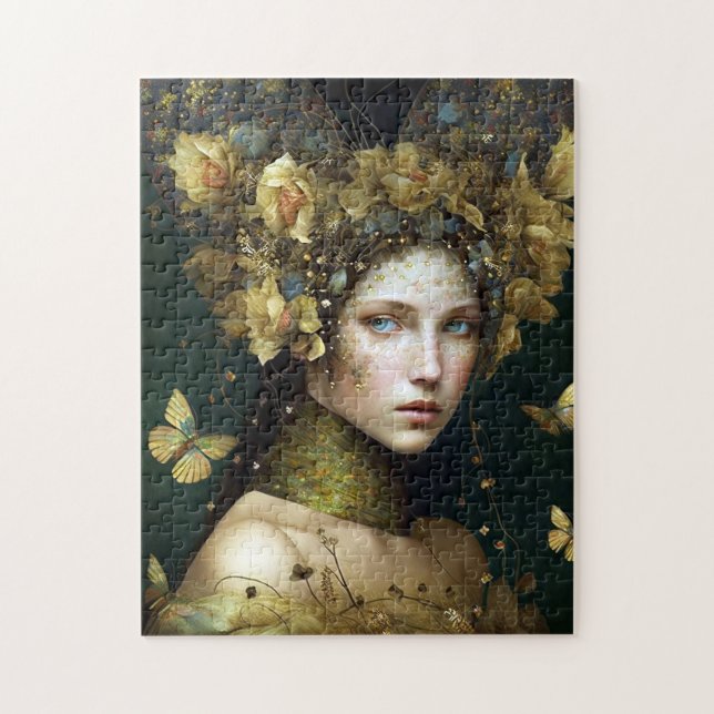 Waldland Grüne Märchen Fantasie Kunst Puzzle (Vertikal)