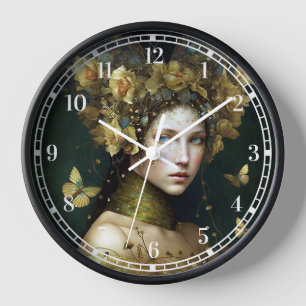 Waldland Grüne Märchen Fantasie Kunst Uhr