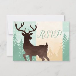 Waldland Hirsch Weihnachtskarte RSVP Party Einladung