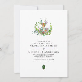 Waldland Hirsche WEDDE Einladung Wasserfarbe