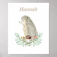 Waldland Igel Personalisiert Poster