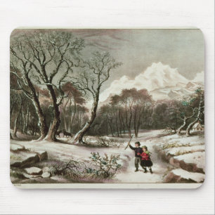 Waldland im Winter Mousepad