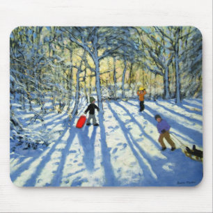 Waldland im Winter nahe Ashbourne Derbyshire Mousepad