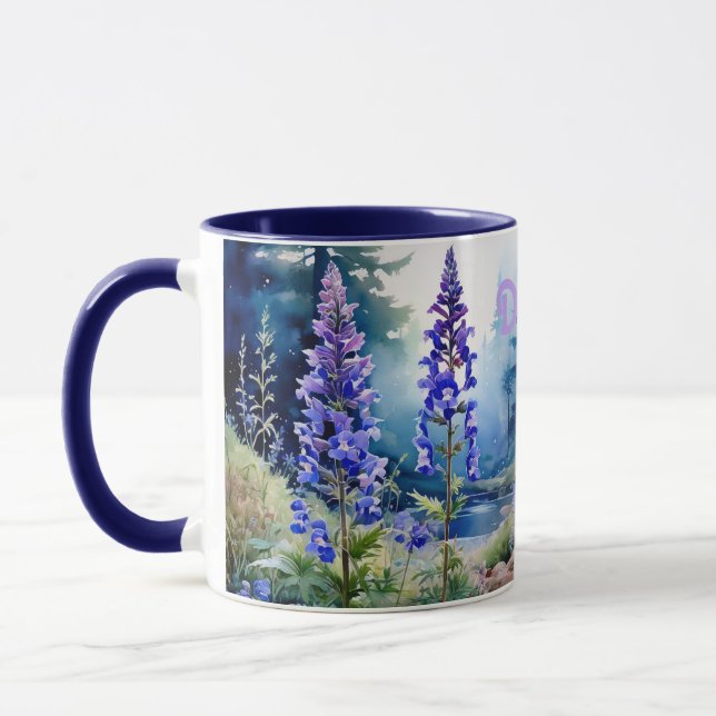 Waldland Larkspur. Personalisierter Larkspur, Lark Tasse (Links)