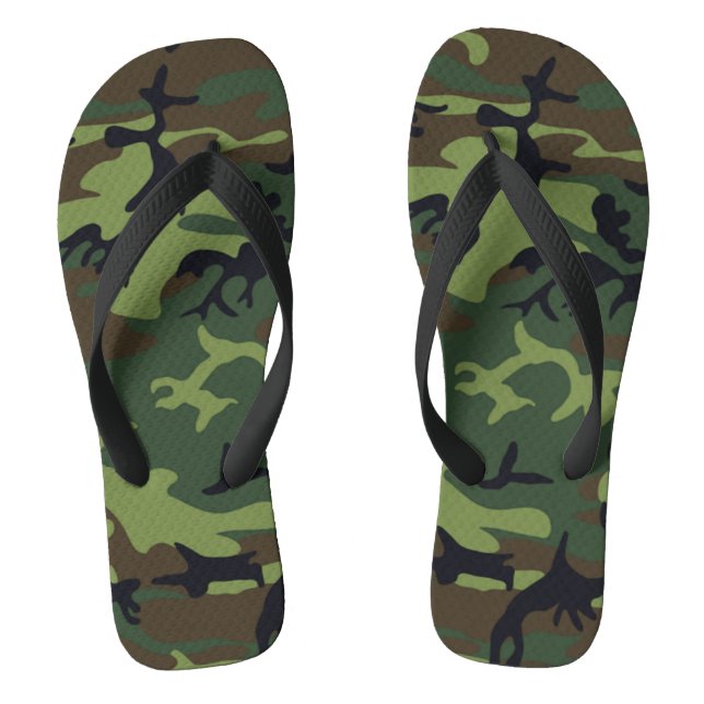 Waldland Military Green Camouflage Muster Erwachse Flip Flops (Fußbett)