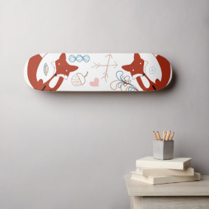 Waldland Moderne Foxenpfeile mit Leaf-Muster Skateboard