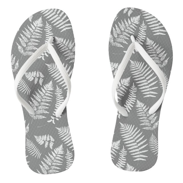 Waldland-Muster, grau/grau/weiß Flip Flops (Fußbett)