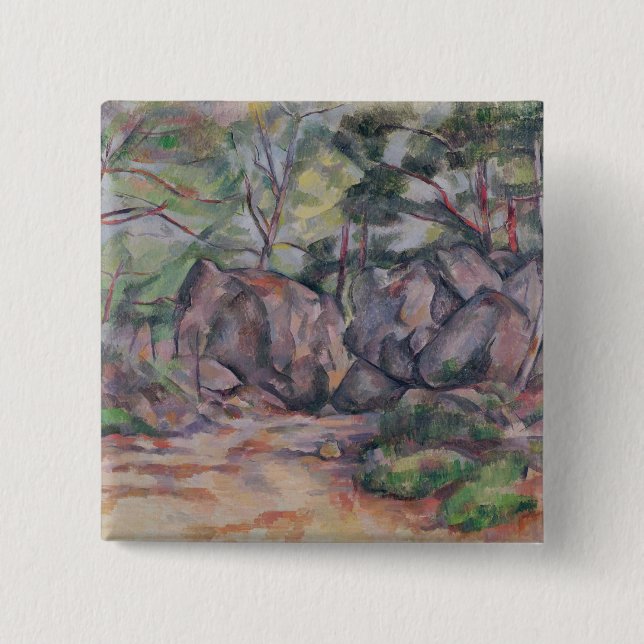 Waldland Pauls Cezanne | mit Flusssteinen, 1893 Button (Vorderseite)