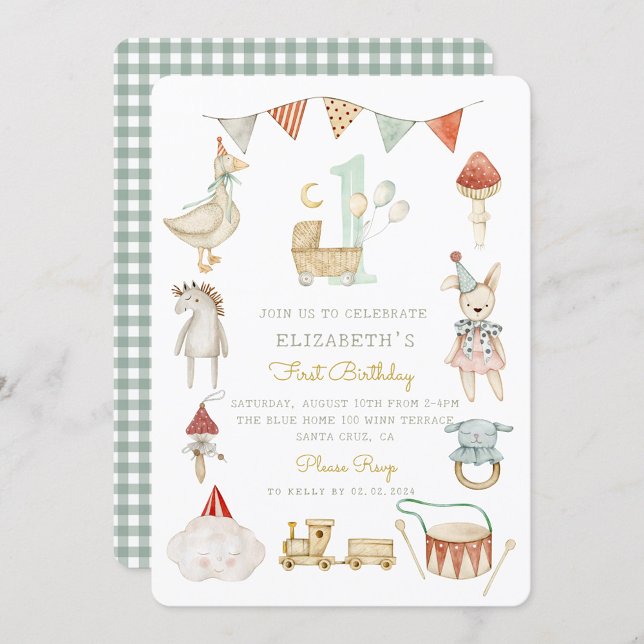 Waldland Pilz-Hütte Alte Spielzeuge Wasserfarbe Einladung (Von Creator hochgeladen)