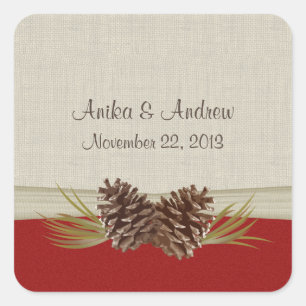 Waldland Pinecones Quadratischer Aufkleber