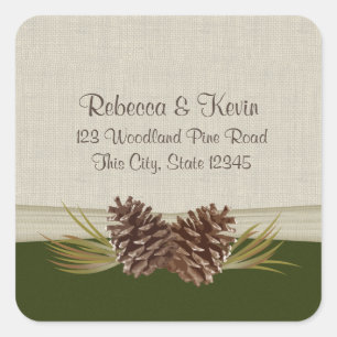 Waldland Pinecones Quadratischer Aufkleber