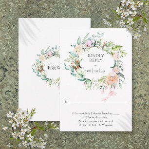Waldland Rose Grüne Garland Blumenstrauß UAWG RSVP Karte
