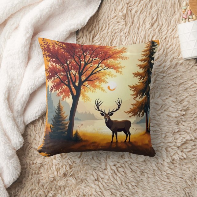 Waldland Stag Deer Cushion, Hütte Wohngestaltung Kissen (Decke)