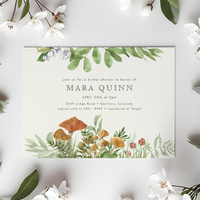 Waldland Toadstool Grünes Brautparty Einladung (Von Creator hochgeladen)