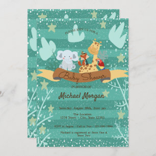 Waldland, Waldtiere Kinderdusche Einladung