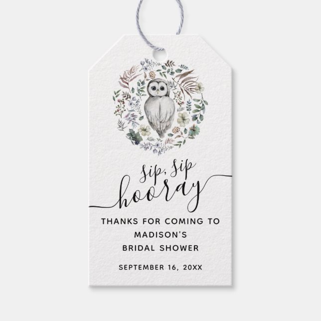 Waldland Wasserfarbe Grünes Brautparty Geschenkanhänger (Vorderseite)