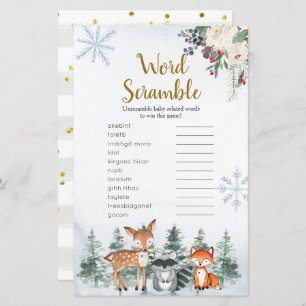 Waldland Winter Tierwald Word Scramble