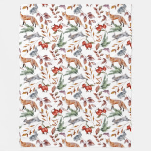 Wäldlandfox und Kaninchenfallfolien Fleecedecke