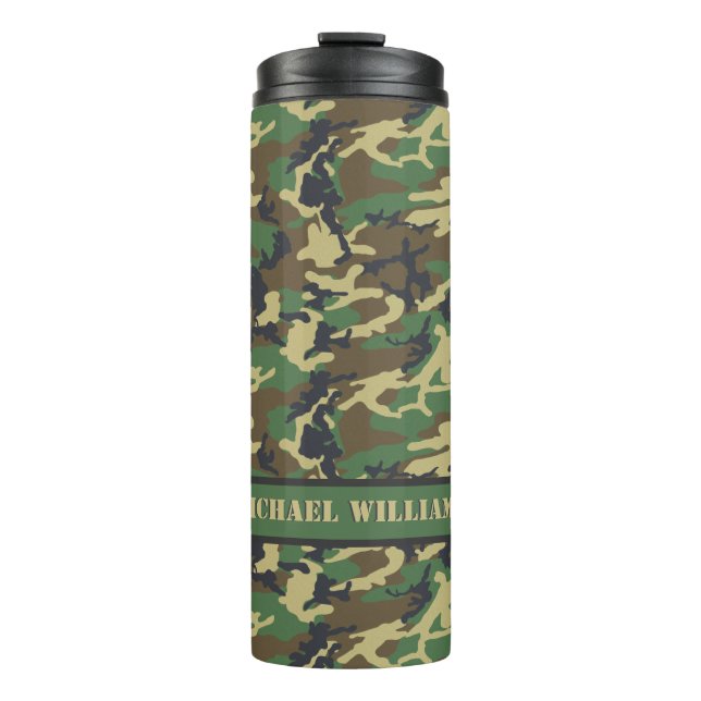 WaldlandMilitairy Camouflage-Druck - Thermosbecher (Vorderseite)