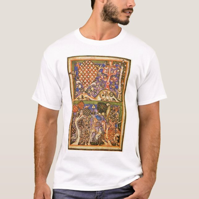 Waldlandschaft durch Meister Der Carmina Burana T-Shirt (Vorderseite)